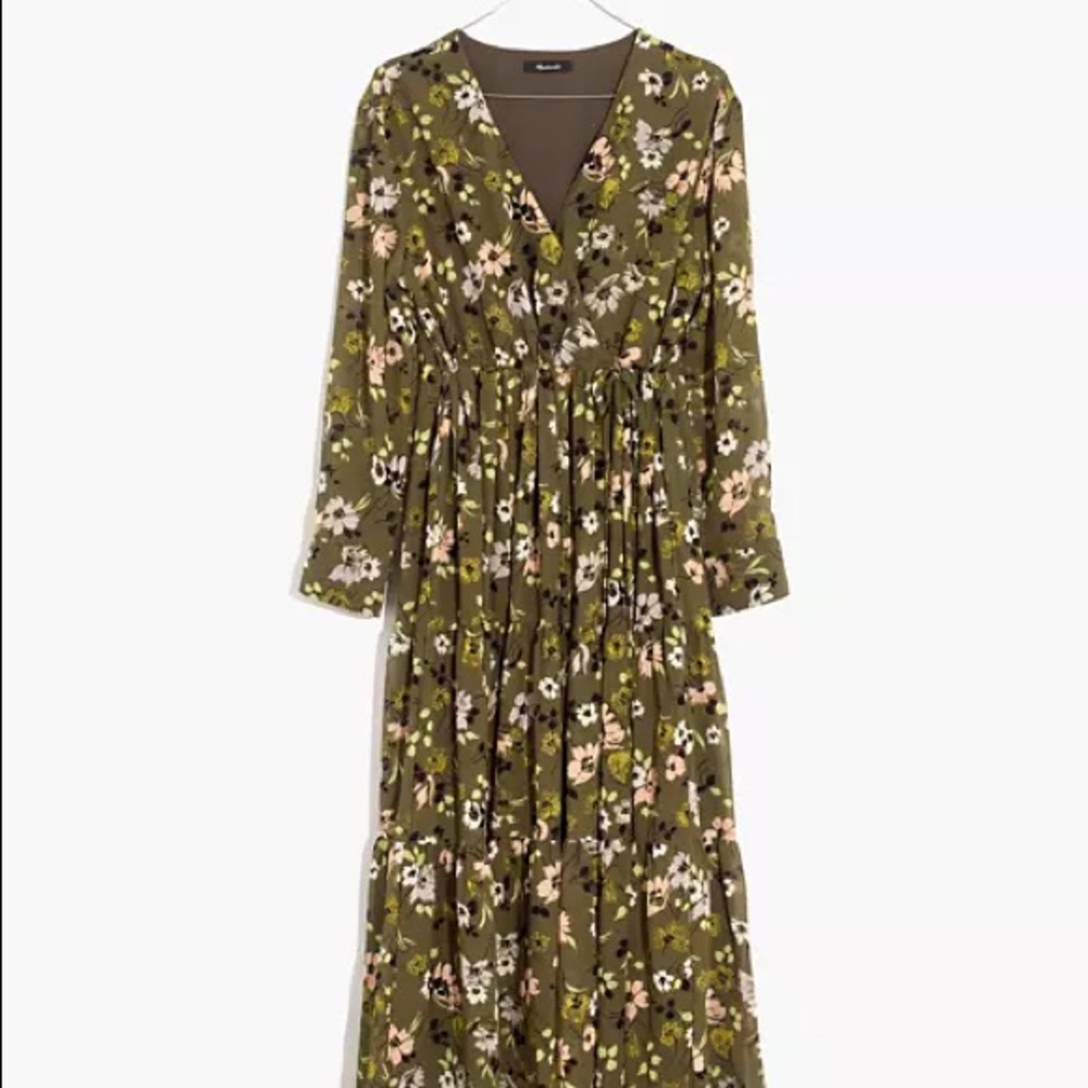 NWT Madewell cinch-waist midi dress in wild blooms